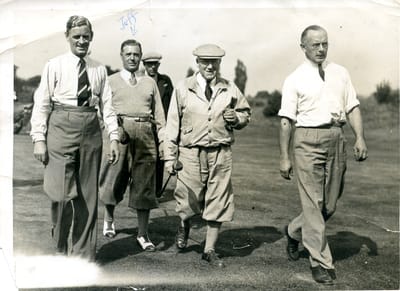 Jeff Lewis second from left - invitational golf match at Sunningdale, Berks. - 14 September 1937.jpg