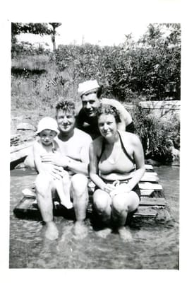 John Lewis, Roland Lewis, Barney Lewis, Ruth (Baker) Lewis.jpg