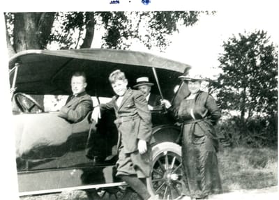 Reg Wilkinson, Barney, E.J. and Annie (Wilkinson) Lewis.jpg