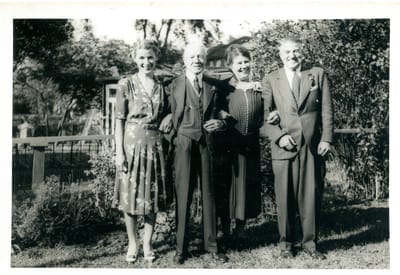 September 22, 1945 - Nora (Bigham) Lewis, E. J. Lewis, Annie (Wilkinson) Lewis, Roland Lewis.jpg